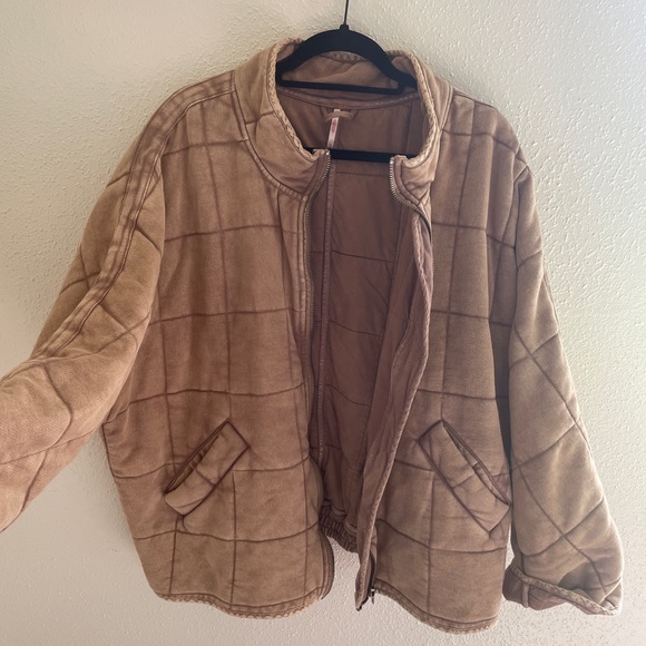 Free People Tan Bomber Jacket - Picture 2 of 3